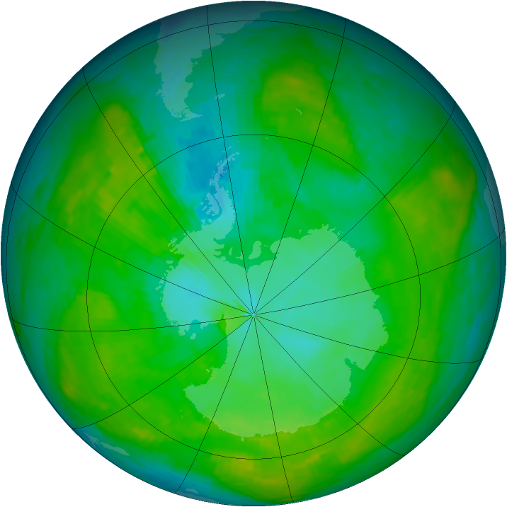 Antarctic ozone map for 19 January 1979